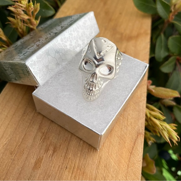 Solid 925 Sterling Silver Skull Men Ring from Mexico/ Calavera Plata Mexico - Picture 6 of 9